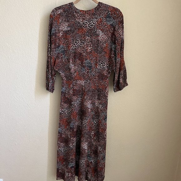 Whistles Abstract Animal Print Crepe Dress - Picture 6 of 8